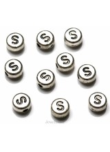 NEW! 1 Letter S Quality Silver Plated Round Alphabet Bead 7mm ~ Ideal For Occasion Name Bracelets, Card Making & Other Craft Activities
